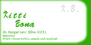 kitti bona business card